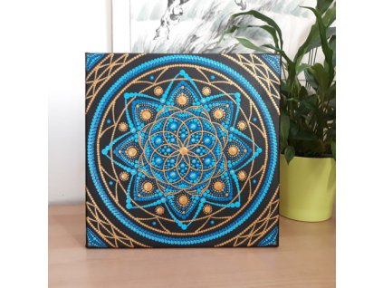 tcm fengshui Tečkovaná mandala Královská modrá