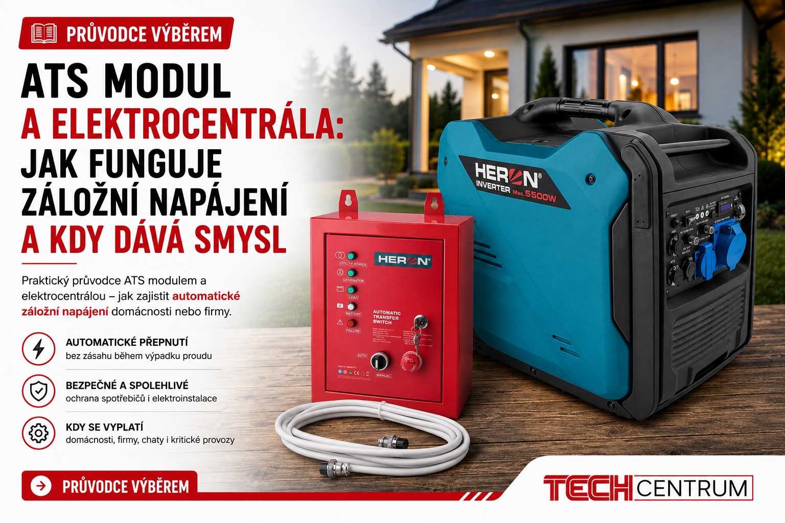 ATS modul a elektrocentrála: jak funguje záložní napájení a kdy dává smysl