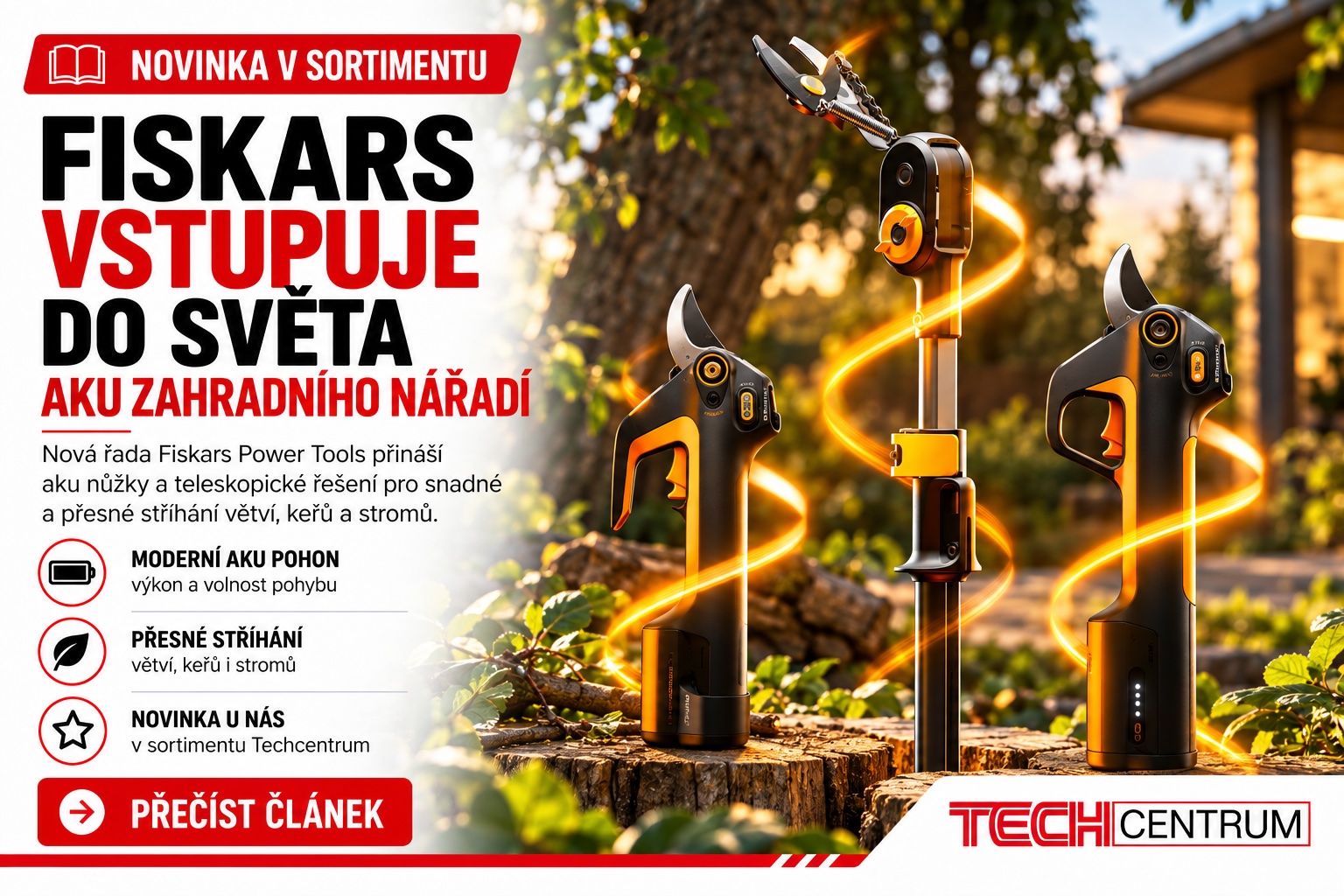 Fiskars Power Tools: nové aku zahradní nářadí Fiskars pro rok 2027