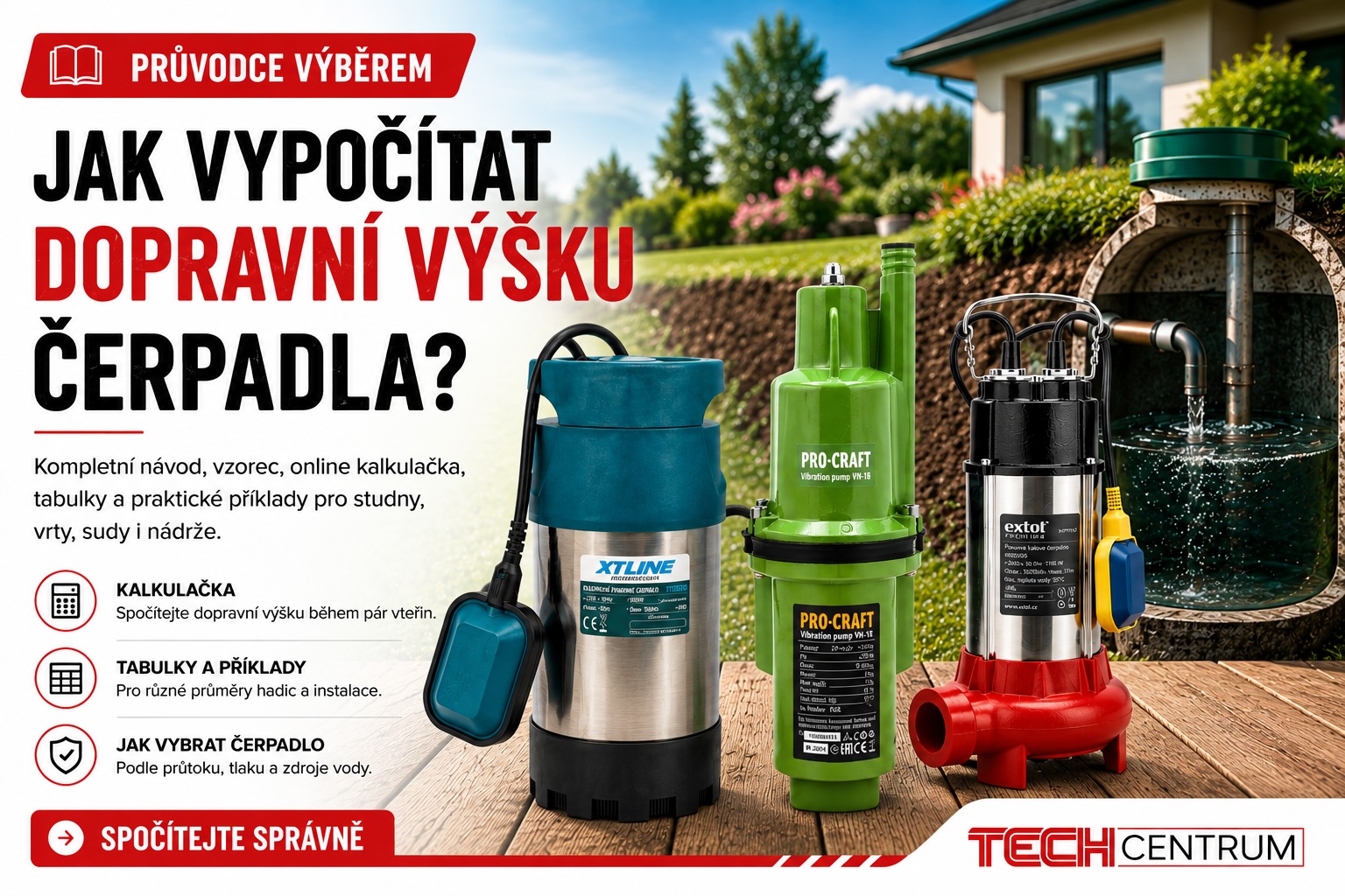Jak vypočítat dopravní výšku čerpadla? Kompletní návod s kalkulačkou a příklady