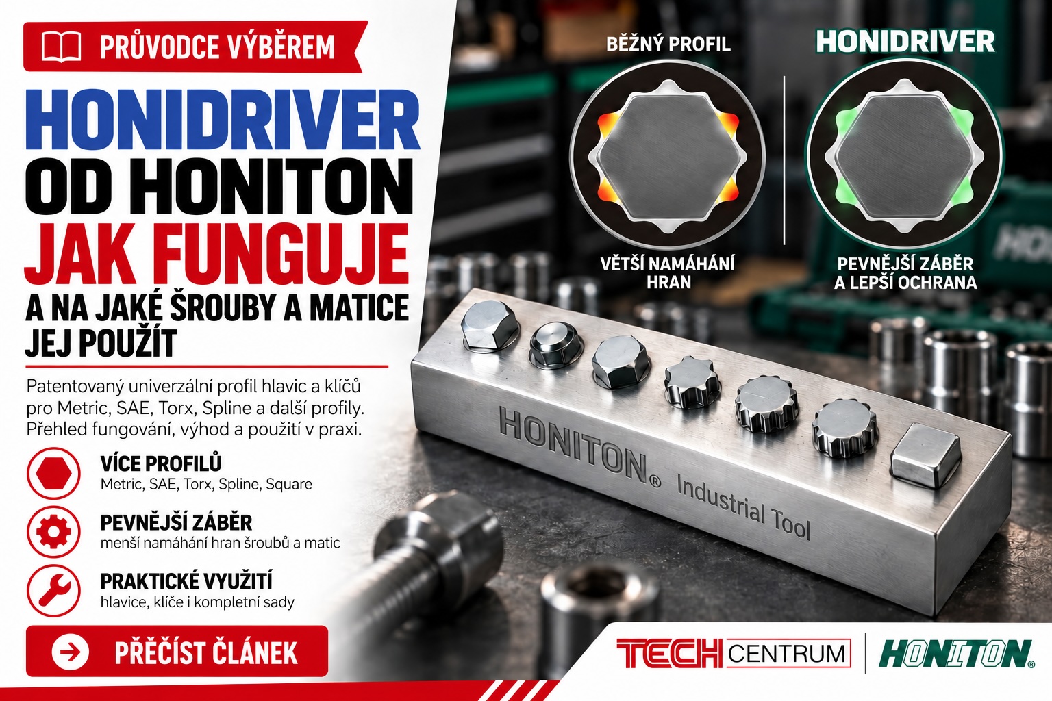 HONIDRIVER od HONITON: jak funguje a na jaké šrouby a matice jej použít