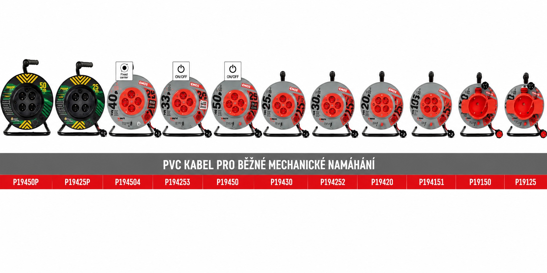PVC prodlužovací kabely na bubnu EMOS