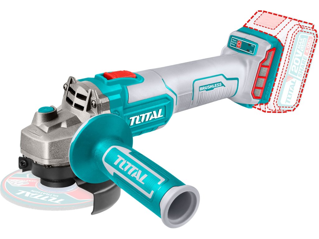 Aku úhlová bruska 20V/bez aku Total TAGLI201258