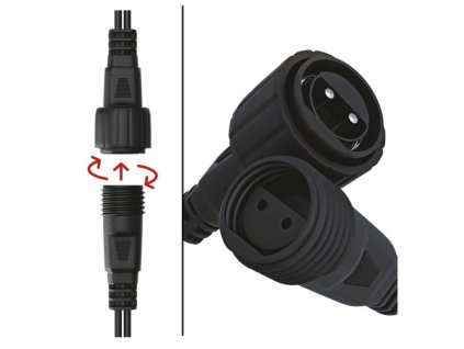 Prodlužovací kabel pro spojovací řetězy Profi černý, 10 m, venkovní i vnitřní