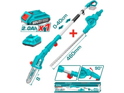 Aku pila na větve a nůžky na živé ploty 20V 1x2,0Ah Total TPTS201681