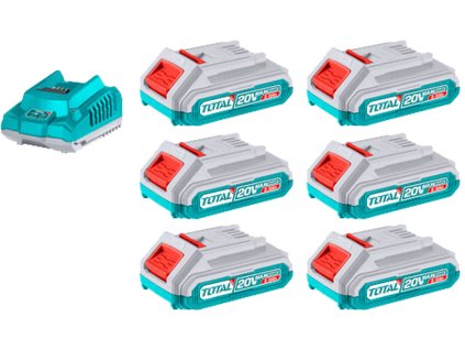 Sada baterií 20V 6x2,0 Ah + nabíječka INDUSTRIAL TOTAL TFBCLI2062