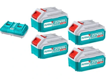 Sada baterií 20V 4x4,0 Ah + nabíječka INDUSTRIAL TOTAL TFBCLI20244