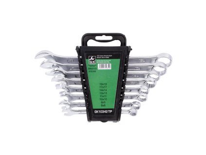 GK TOOLS Sada očkoplochých klíčů, chrom 8 dílů | 6-22 mm, plastový držák