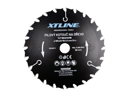 XTLINE Kotouč pilový s SK plátky - kombinovaný | 165x1,0x20 mm, 24 zubů