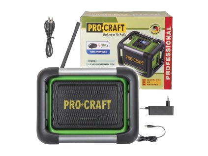6613 aku radio procraft pjs20 dab fm bluetooth 53 80w bez baterie a nabijecky pjs20bb