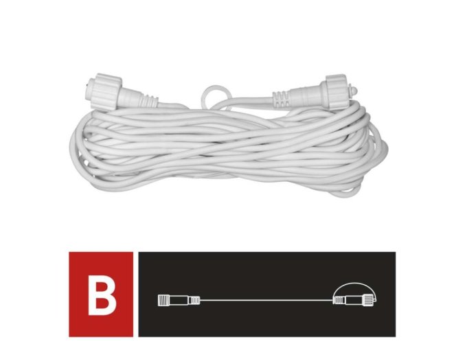 Prodlužovací kabel pro spojovací řetězy Profi bílý, 10 m, venkovní i vnitřní