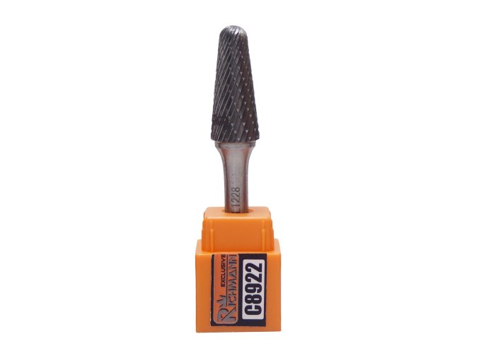 RICHMANN Kolíková fréza do kovu, stopka 6 mm | zaoblený kužel 10x25 mm