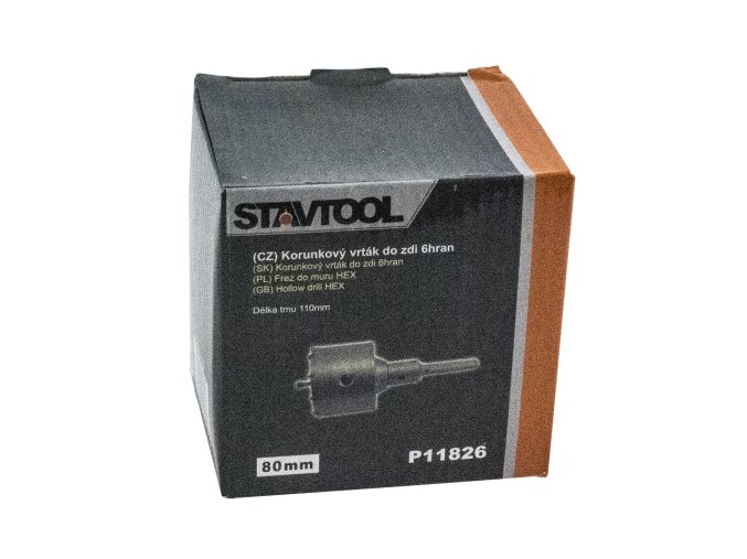 STAVTOOL Vykružovací korunka do zdi, šestihranná stopka | 65 mm / 100 mm