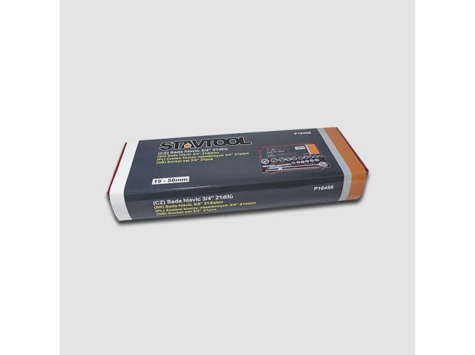 STAVTOOL Sada hlavic 3/4" 21 dílů | 19-50 mm, kovový box