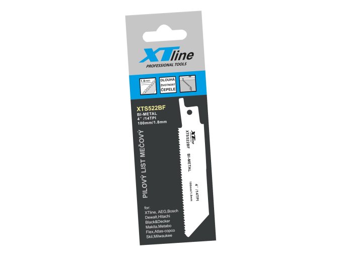 XTLINE Pilové plátky mečové Bimetal | 100x19x0,9 mm, 14 Tpi (1bal/5ks)