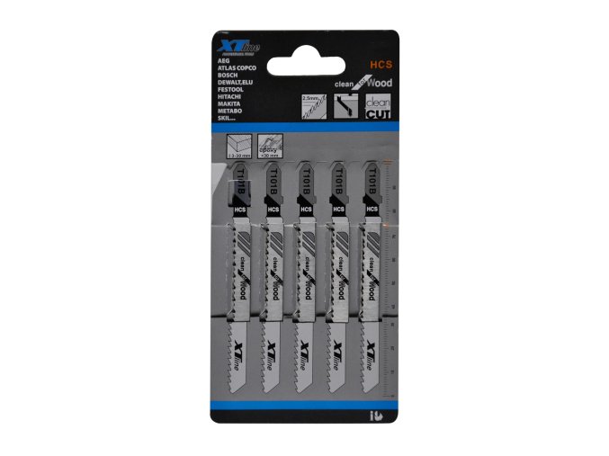 XTLINE Pilové plátky přímočaré | HCS 75 mm, 8 Tpi (1bal/5ks)