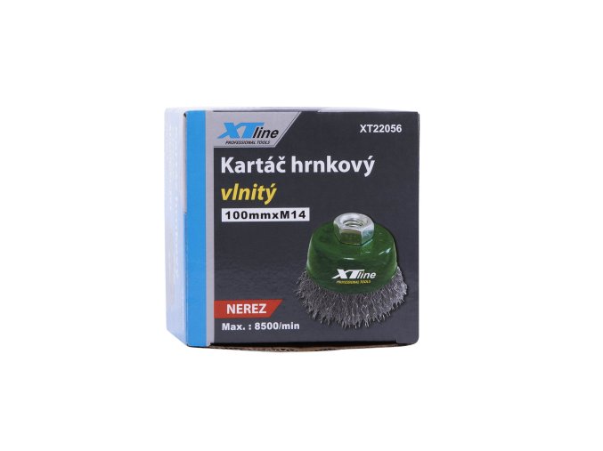XTLINE Kartáč hrnkový vlnitý nerez M14 | 100 mm