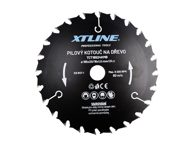 XTLINE Kotouč pilový s SK plátky - kombinovaný | 165x1,0x20 mm, 24 zubů
