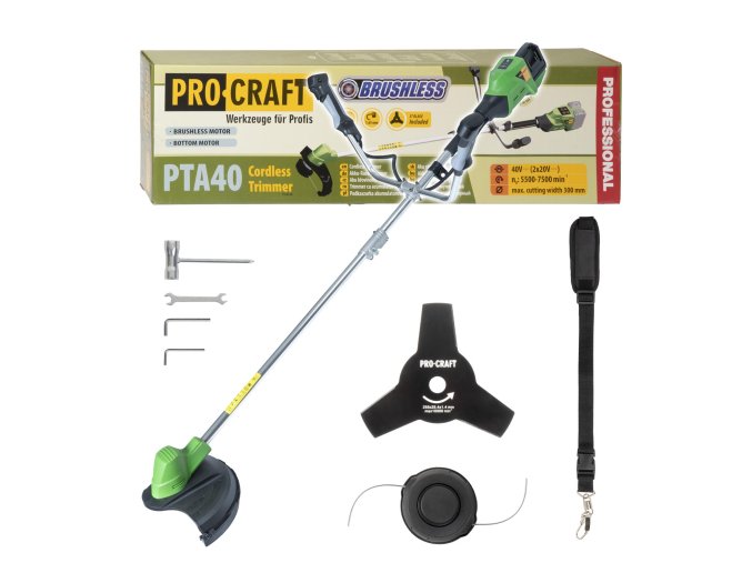 4902 aku krovinorez procraft pta40 bez baterie a nabijecky pta40