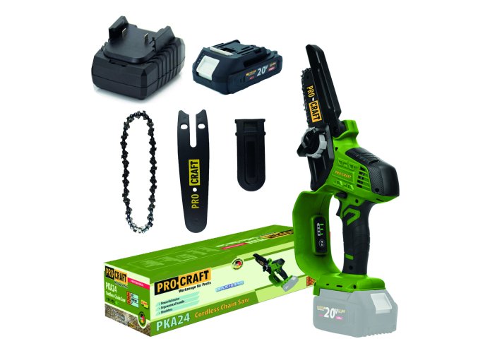 6576 aku retezova pila pka24 sada s baterii 20v 2ah a nabijeckou spka2420 120 2a