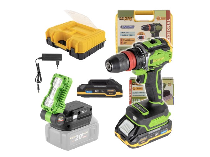 7201 aku sroubovak procraft pa18pro dfr s led reflektorem ll20bb spa18prodfrll20