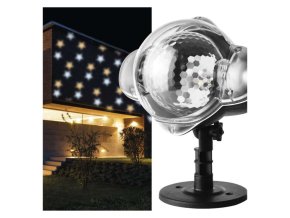 LED dekorativní projektor – hvězdičky, venkovní i vnitřní, teplá/studená bílá