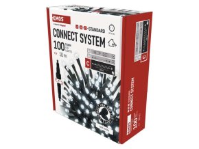 Standard LED spojovací vánoční řetěz, 10 m, venkovní i vnitřní, studená bílá