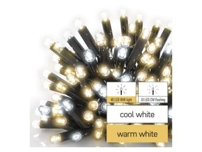 Profi LED spojovací řetěz problikávající – rampouchy, 3 m, venkovní, teplá/studená bílá