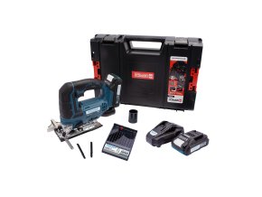 XTLINE Aku přímočará pila 18 V + 2 baterie 2.0 Ah + nabíječka 2.4 A + pilové plátky + box