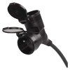 Venkovní prodlužovací kabel 15 m / 2 zásuvky / černý / guma / 230 V / 1,5 mm2