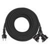 Venkovní prodlužovací kabel 20 m / 2 zásuvky / černý / guma / 230 V / 1,5 mm2