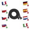 Venkovní prodlužovací kabel 20 m / 2 zásuvky / černý / guma / 230 V / 1,5 mm2