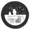 Venkovní prodlužovací kabel 25 m / 2 zásuvky / černý / guma / 230 V / 1,5 mm2