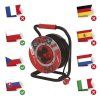 Venkovní prodlužovací kabel na bubnu 50 m / 4 zásuvky / černý / guma / 230 V / 1,5 mm2