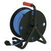 Počasí odolný prodluž. kabel na bubnu 50 m / 4 zásuvky / modrý / PVC / 230 V / 1,5 mm2