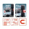 držák-stativ nastavitelý, magnetický na laser/kameru, 1/4" šroub