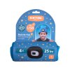 čepice s čelovkou 4x25lm, USB nabíjení, modrá s bambulemi, dětská