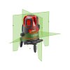 laser zelený liniový, křížový samonivelační, 1H x 4V (+6D)