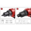 kleště nýtovací s otočnou hlavou COMBO, pro nýt. matice M3-M6 a trhací nýty 2,4-4,8mm