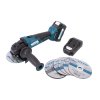 XTLINE Aku úhlová bruska bezuhlíková 18 V, 125 mm + kotouče + baterie 5.0 Ah + nabíječka + box