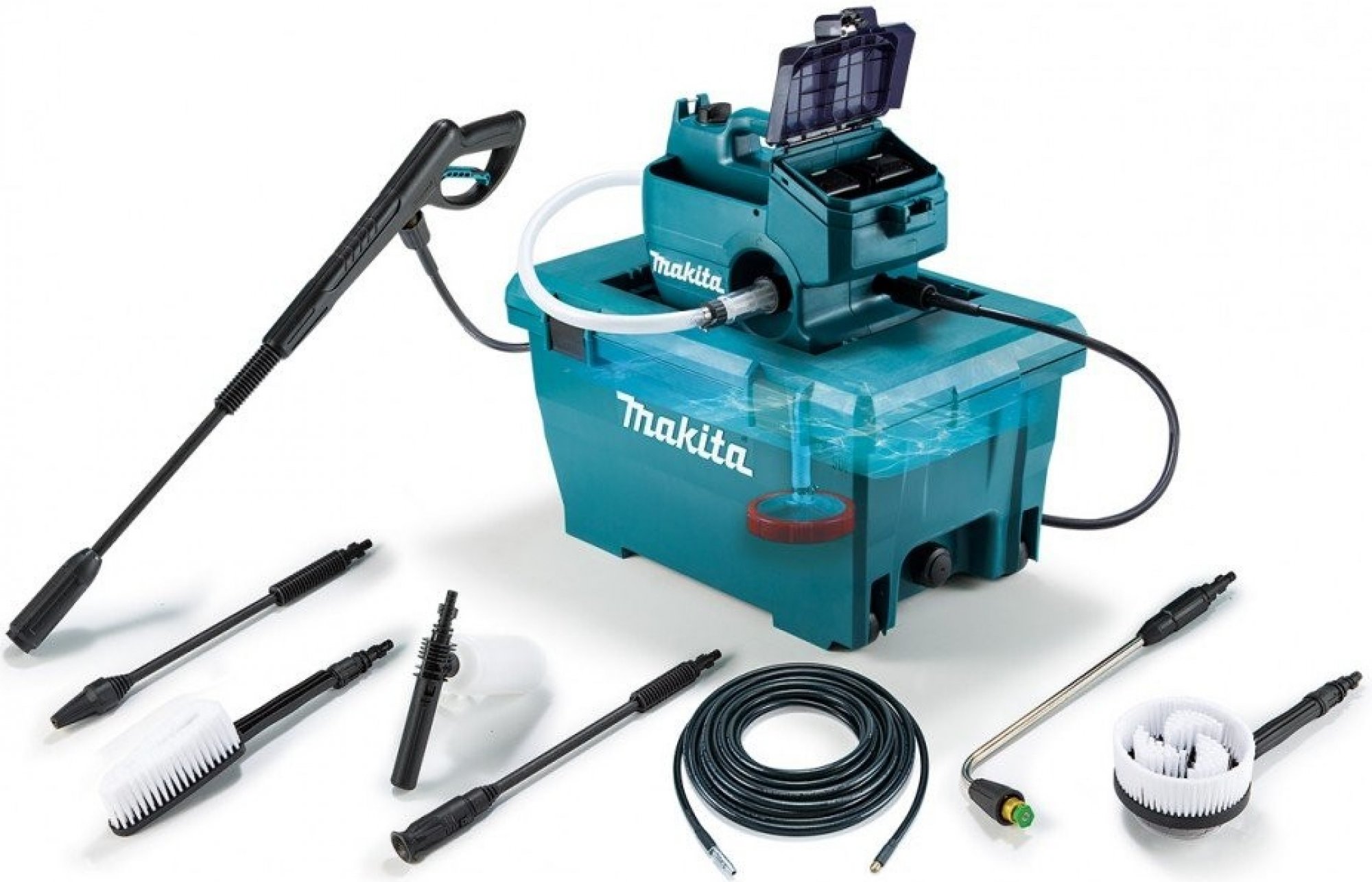 Makita DHW080ZK - Vysokotlakový čistič Stroj bez AKU: Bez akumulátora a nabíjačky