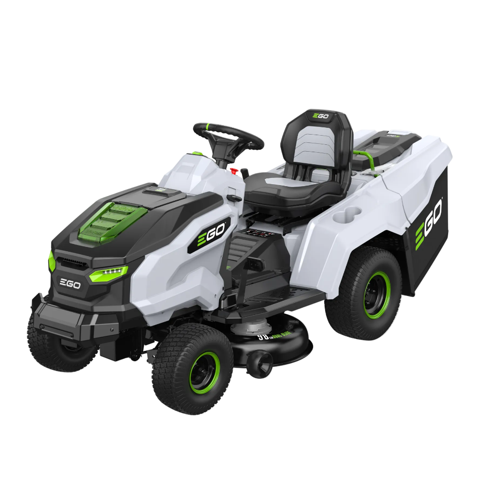 EGO POWER+ AKU Záhradný traktor 98 cm TR3800E-B so zberným košom-V cene je: traktor; rýchlonabíjačka 1600W; mulčovací klin AMP3800T, 4ks 10Ah batérií