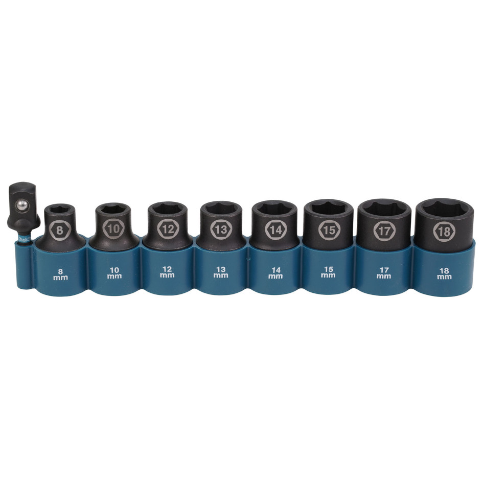 Makita Sada nástrčkových kľúčov pre rázové uťahováky 1/2" 9-dielna