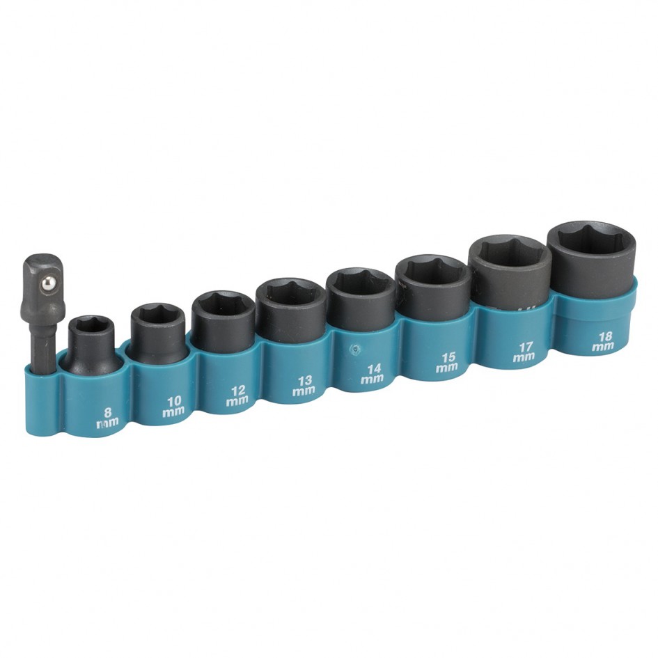 Makita Sada nástrčkových kľúčov pre rázové uťahováky 3/8" 9-dielna