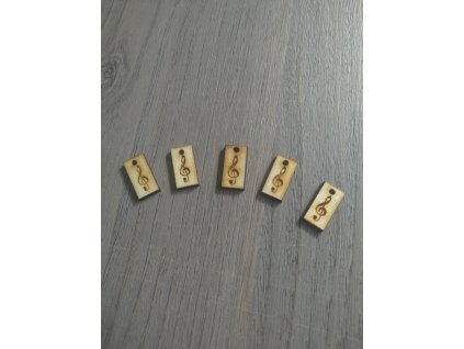 Houslový klíč - náušnice, přívěšek - 2x1cm