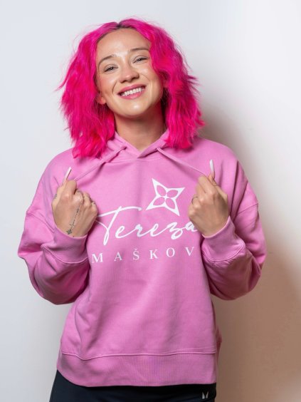 RŮŽOVÁ CROP MIKINA