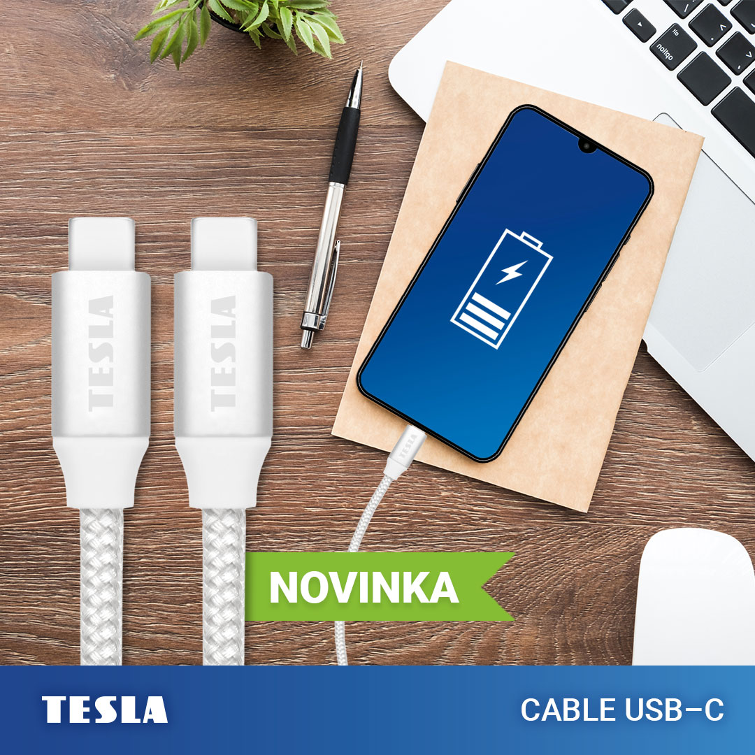 Novinka: USB-C kabel TESLA CABLE s podporou nabíjení