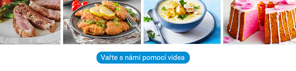 Tlačítko: Vařte s námi pomocí videa | Vyobrazení hotových pokrmů