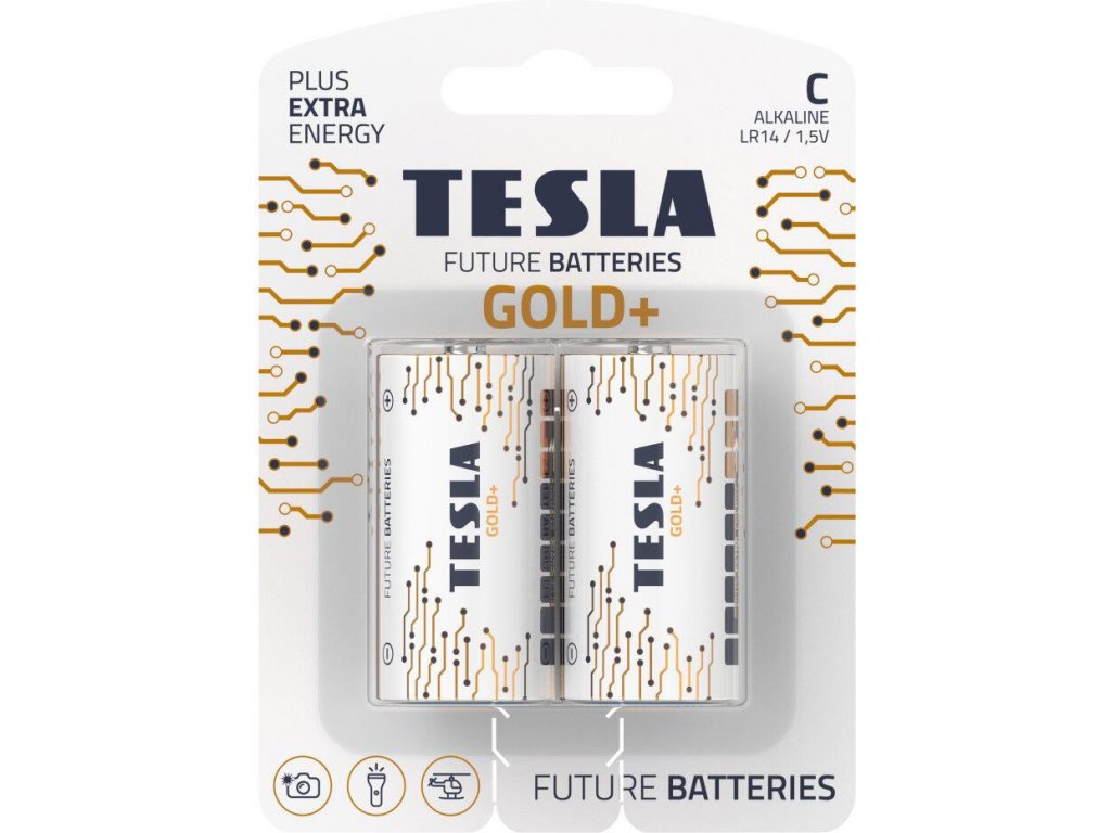 tesla gold alkalicka baterie c lr14 maly monoclanek blister 2 ks 12140220