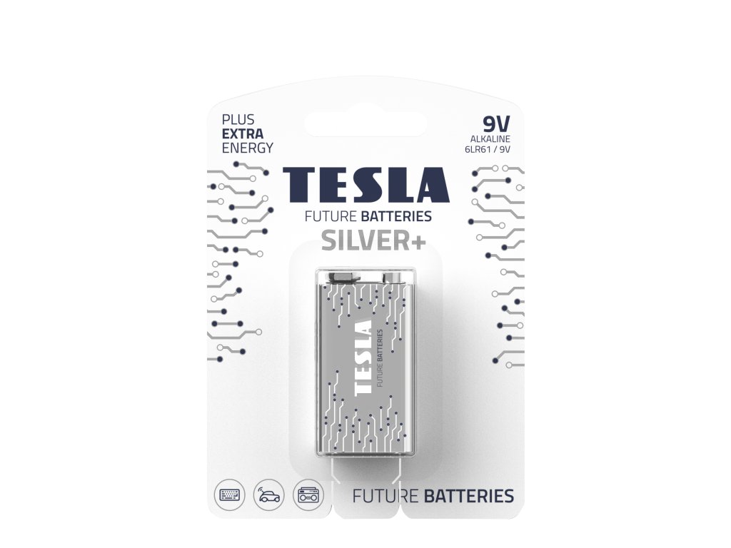 tesla silver 9v blister 1 transparent alkalick baterie tesla silver 9 v 6lr61 typ 9v 1 ks